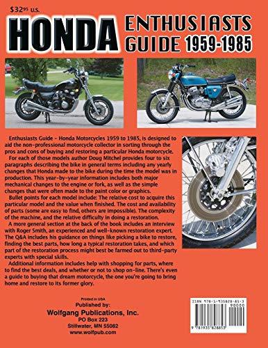 Honda Enthusiasts Guide: Motorcycles 19591985,Used