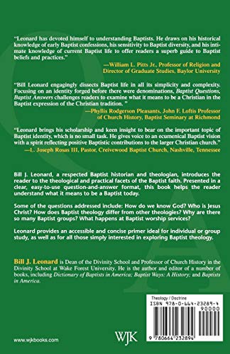 Baptist Questions, Baptist Answers: Exploring Christian Faith,Used