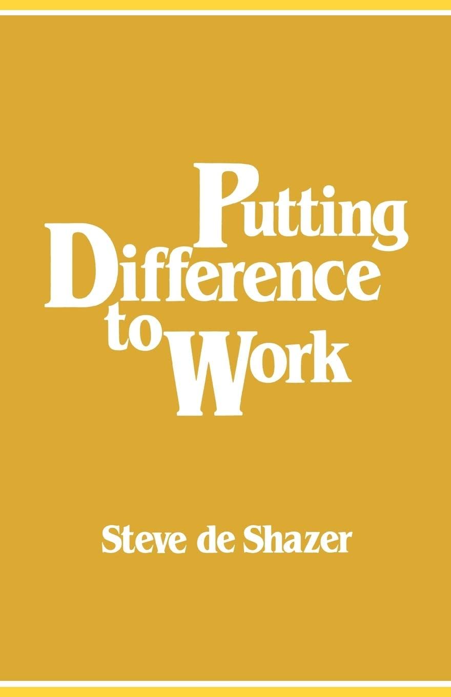 Putting Difference to Work,New