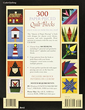 300 PaperPieced Quilt Blocks (Book & CD),New