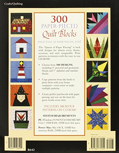 300 PaperPieced Quilt Blocks (Book & CD),New