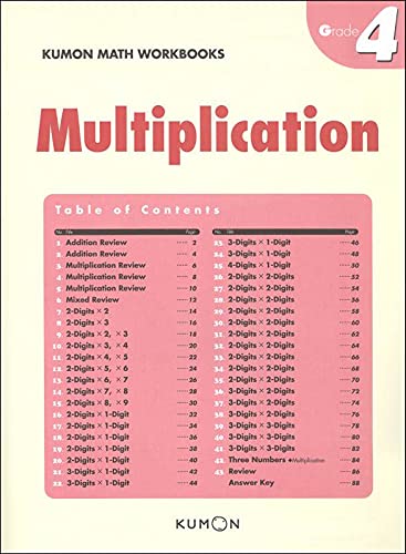 Kumon Grade 4 Multiplication (Kumon Math Workbooks),New