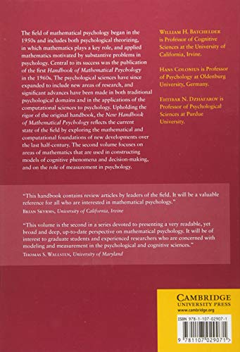 New Handbook of Mathematical Psychology: Volume 2, Modeling and Measurement (Cambridge Handbooks in Psychology),Used