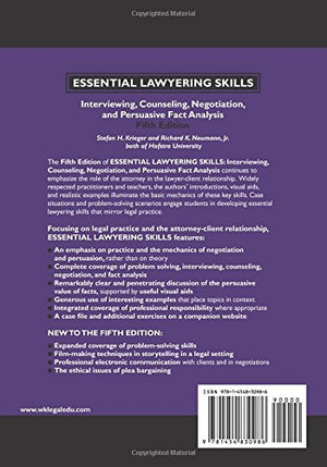 Essential Lawyering Skills (Aspen Coursebook): Interviewing, Counseling, Negotiation, and Persuasive Fact Analysis,Used
