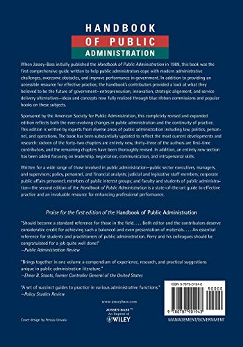 Handbook of Public Administration, Second Edition,Revised,Used