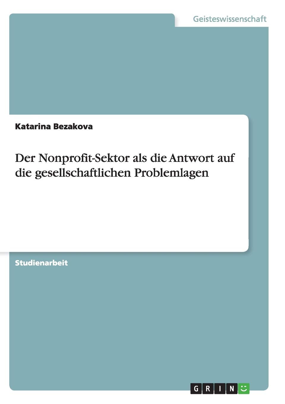 Der Nonprofitsektor Als Die Antwort Auf Die Gesellschaftlichen Problemlagen (German Edition),Used