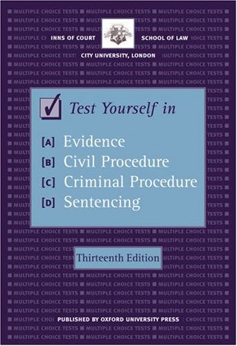 Test Yourself in Evidence, Civil Procedure, Criminal Procedure and Sentencing (Blackstone Bar Manual),Used