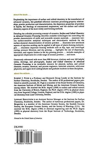 Surface and Colloid Chemistry in Advanced Ceramics Processing (Surfactant Science),Used