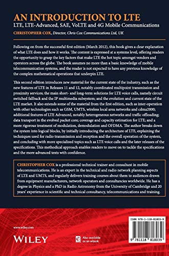 An Introduction to Lte: Lte, LteAdvanced, Sae, Volte and 4g Mobile Communications,Used