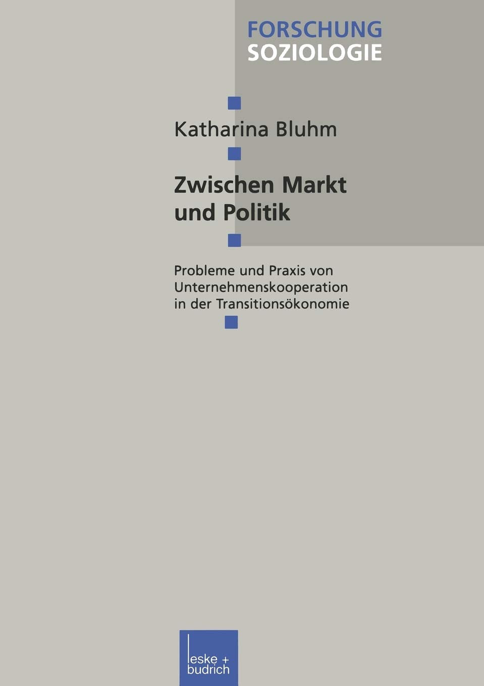 Zwischen Markt und Politik: Probleme und Praxis von Unternehmenskooperationen in der Transitionskonomie (Forschung Soziologie, 2,Used