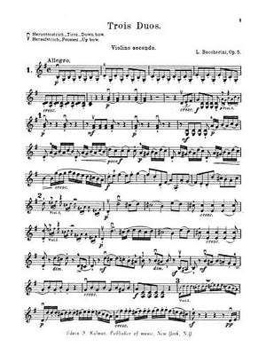 Three Duets, Op. 5 (Kalmus Edition),Used