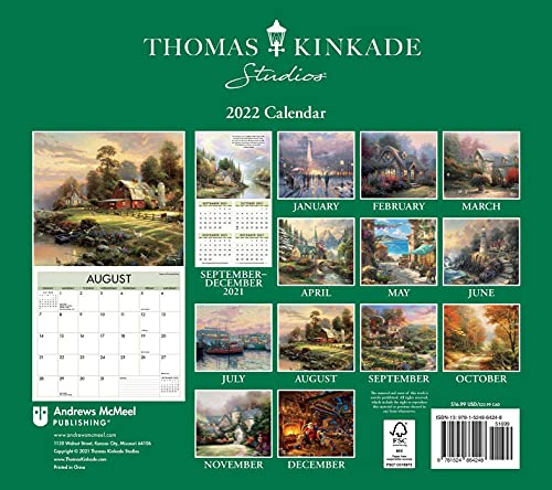 Thomas Kinkade Studios 2022 Deluxe Wall Calendar,Used