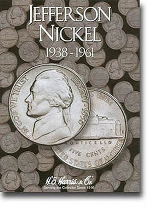 Jefferson Nickels Folder 19381961,Used