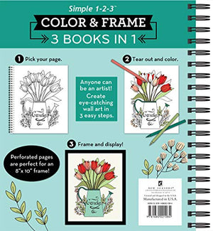 Color & Frame  3 Books In 1  Nature, Country, Patchwork (Adult Coloring Book)