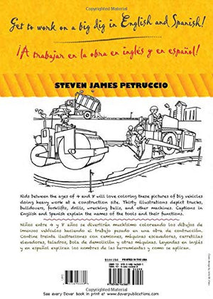 At the Construction Site/En la obra de construccin: Bilingual Coloring Book (Dover Bilingual Books For Kids) (English and Span,Used