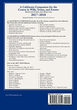 A California Companion for the Course in Wills, Trusts, and Estates: Selected Cases and Statutes (Supplements),Used