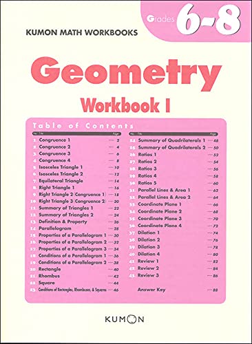 Kumon GeometryGrades 68 (Kumon Middle School Math Workbooks) (Kumon Math Workbooks),Used