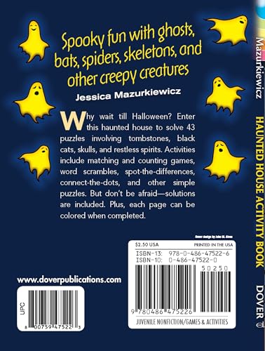 Haunted House Activity Book (Dover Little Activity Books: Halloween),Used