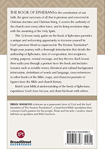 TPT The Book of Ephesians: 12Lesson Study Guide (The Passionate Life Bible Study Series),Used