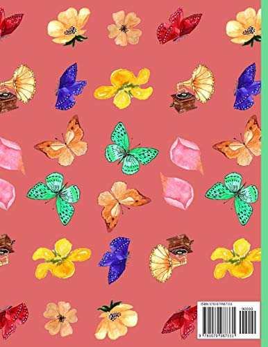 Sketchbook: Flowers & Butterflies Floral Sketch paper to draw, and sketch in 120 pages (8.5x11 Inch).,Used