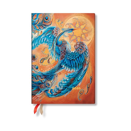 Paperblanks | 2026 Skybird | Birds Of Happiness | 12Month Planner Flexis | Midi | Vertical | Elastic Band | 176 Pg | 100 Gsm