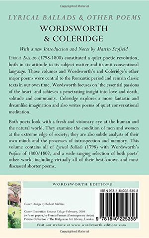 Lyrical Ballads & Other Poems (Wordsworth Poetry Library),Used