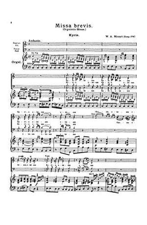 Missa Brevis in C Major, K. 259: SATB with SATB Soli (Orch.) (Latin Language Edition) (Kalmus Edition) (Latin Edition),Used