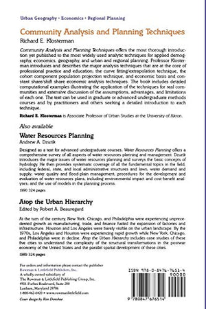 Community Analysis and Planning Techniques,Used