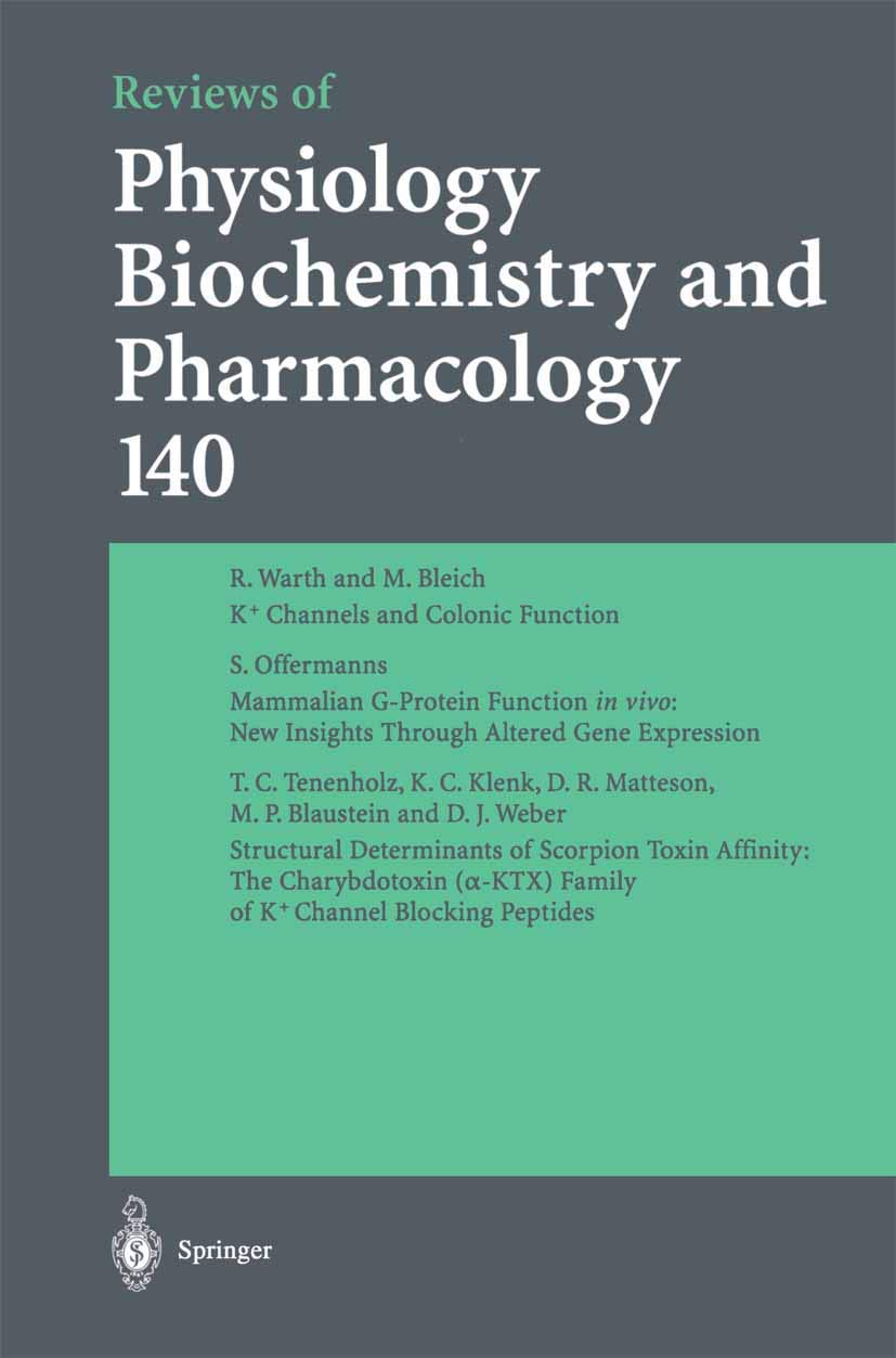 Reviews of Physiology, Biochemistry and Pharmacology (Reviews of Physiology, Biochemistry and Pharmacology, 140),Used