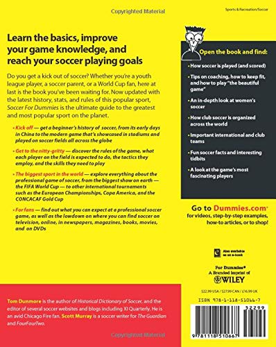 Soccer For Dummies, 2nd Edition,Used