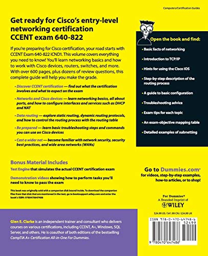 CCENT Certification AllinOne For Dummies,Used