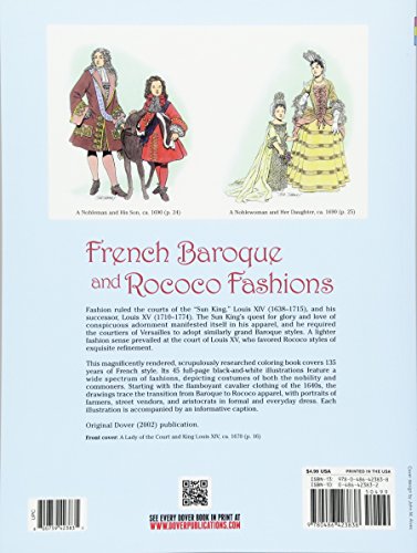 French Baroque and Rococo Fashions (Dover Fashion Coloring Book),New