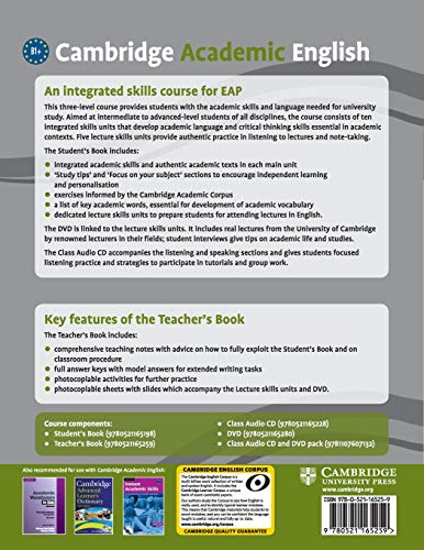 Cambridge Academic English B1+ Intermediate Teacher's Book (Cambridge Academic English Course),Used