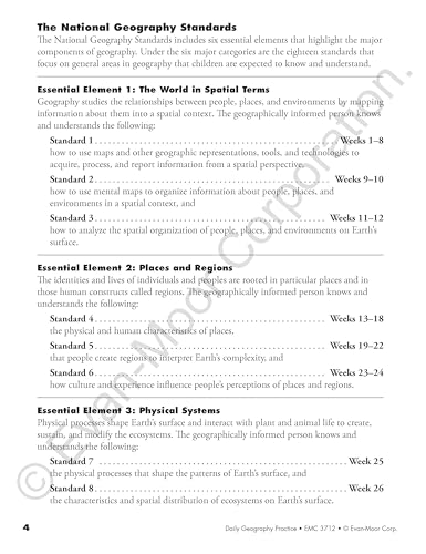 EvanMoor Daily Geography Practice, Grade 3, Homeschooling and Classroom Resource Workbook, Reproducible Worksheets, Teaching Ed,New
