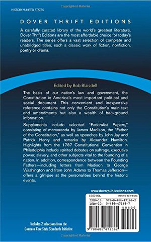 The United States Constitution: The Full Text with Supplementary Materials (Dover Thrift Editions: American History),Used
