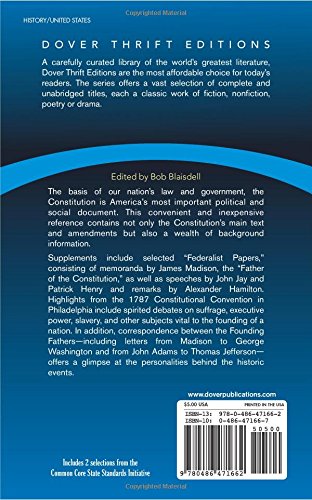 The United States Constitution: The Full Text with Supplementary Materials (Dover Thrift Editions: American History),Used