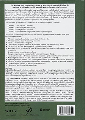 Handbook of Polymers for Pharmaceutical Technologies, Structure and Chemistry (Handbook of Polymers for Pharmaceutical Technolog,Used