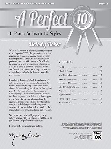 A Perfect 10, Bk 2: 10 Piano Solos in 10 Styles,Used