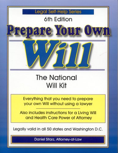 Prepare Your Own Will Kit (Legal Help Self),Used