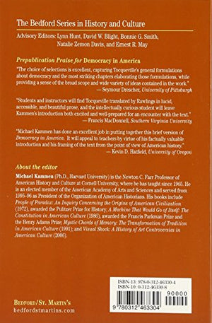 Democracy in America: Abridged with an Introduction by Michael Kammen (The Bedford Series in History and Culture),New