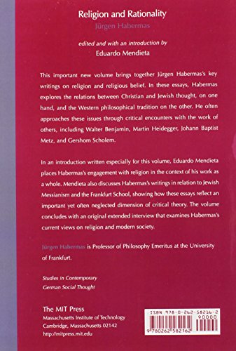Religion and Rationality: Essays on Reason, God and Modernity (Studies in Contemporary German Social Thought),New