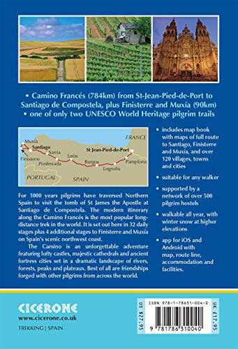 Camino de Santiago  Camino Francs: Guide With Map Book (Cicerone Guides),Used