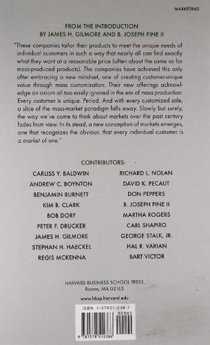Markets of One: Creating CustomerUnique Value through Mass Customization,New
