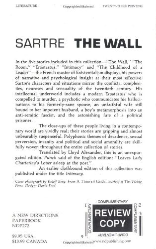 The Wall: (Intimacy) And Other Stories (New Directions Paperbook),Used