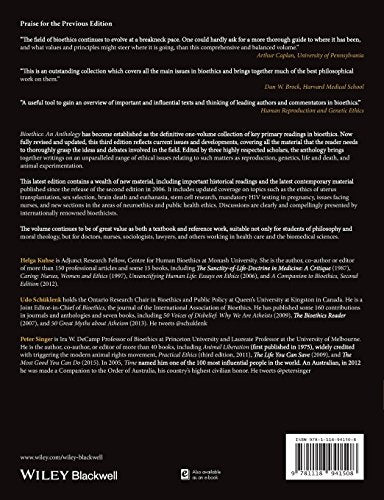 Bioethics 3e: An Anthology, 3rd Edition (Blackwell Philosophy Anthologies),Used