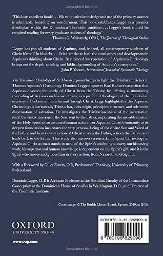 The Trinitarian Christology Of St Thomas Aquinas,New