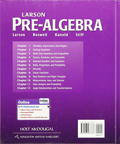 Holt McDougal Larson PreAlgebra: Student Edition 2012,Used