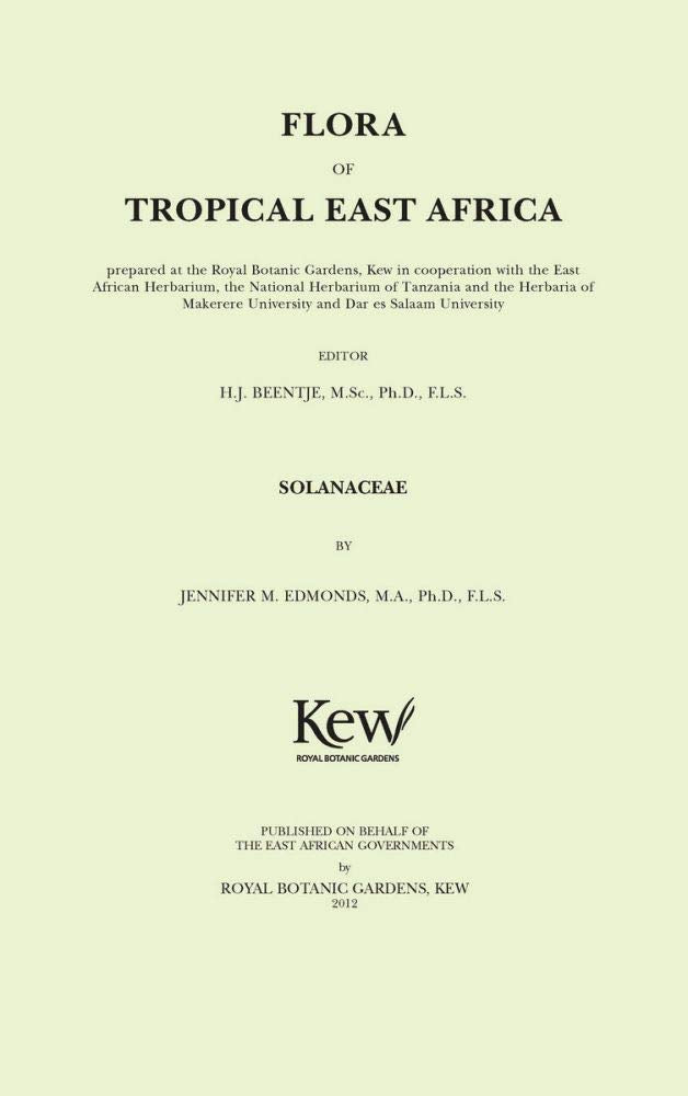 Flora Of Tropical East Africa: Solanaceae,Used