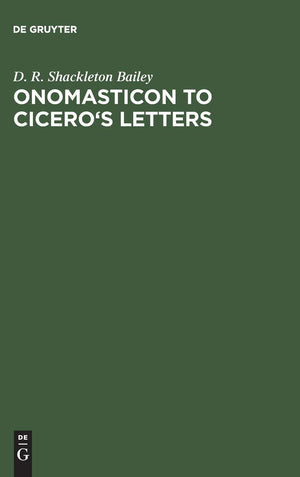 Onomasticon to Cicero's Letters,Used