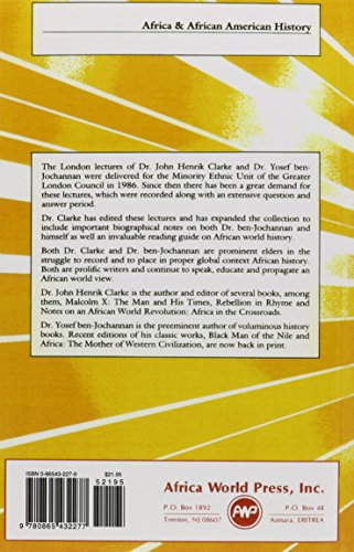 New Dimensions In African History: The London Lectures Of Dr. Yosef Benjochannan And Dr. John Henrik Clarke-used